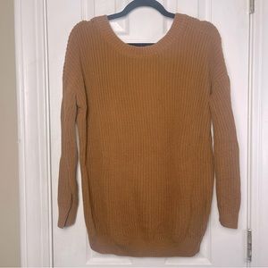 Oversized Deep V Cut on Back Knit Sweater
